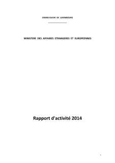 Rapport d'activité 2014 du ministère des Affaires étrangères et européennes