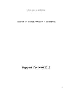 Rapport d'activité 2016 du ministère des Affaires étrangères et européennes