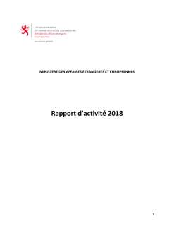Rapport d'activité 2018 du ministère des Affaires étrangères et européennes