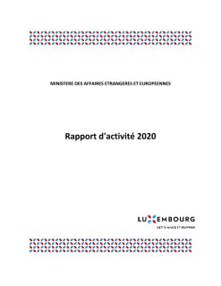 Rapport d'activité 2020 du ministère des Affaires étrangères et européennes