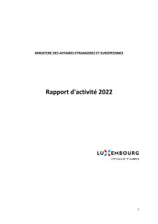 Rapport d'activité 2022 du ministère des Affaires étrangères et européennes