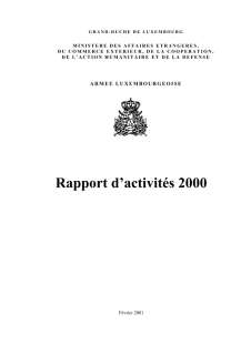 Rapport d'activité 2000 de l'Armée luxembourgeoise