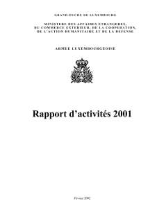 Rapport d'activité, Rapport d'activité 2001 de l'Armée luxembourgeoise