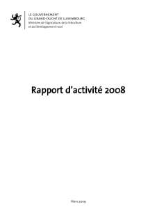 Rapport d'activité 2008 du ministère de l'Agriculture, de la Viticulture et du Développement rural