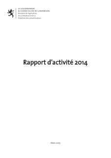 Rapport d'activité 2014 du ministère de l'Agriculture, de la Viticulture et de la Protection des consommateurs