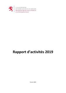 Rapport d'activité 2019 du ministère de l’Agriculture, de la Viticulture et du Développement rural