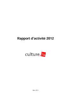Rapport d'activité 2012, Rapport d'activité 2012 du ministère de la Culture