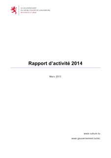 Rapport d'activité 2014 du ministère de la Culture