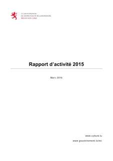 Rapport d'activité 2015 du ministère de la Culture