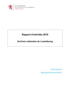 Rapport d'activité 2019 des Archives nationales de Luxembourg