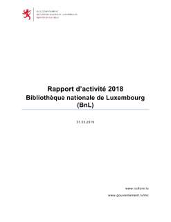 Rapport d'activité 2018 de la Bibliothèque nationale de Luxembourg