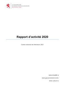 Rapport d'activité 2020 du Centre national de littérature