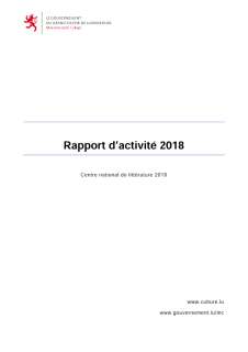 Rapport d'activité 2018 du Centre national de littérature 