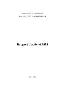 Act98.PDF, Rapport d'activité 1998 du ministère des Travaux publics