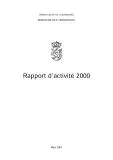 Rapport d'activité 2000 du ministère des Transports