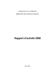 Rapport d'activité 2000 du ministère des Travaux publics