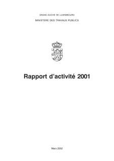 Rapport d'activité 2001 du ministère des Travaux publics