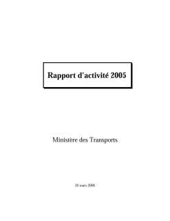 Rapport d'activité 2005 du ministère des Transports