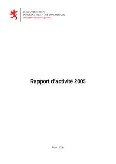Rapport d’activité 2005, Rapport d'activité 2005 du ministère des Travaux publics