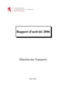 Rapport d'activité 2006 du ministère des Transports