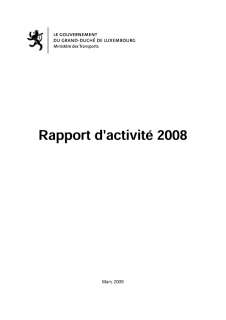 Rapport d'activité 2008 du ministère des Transports