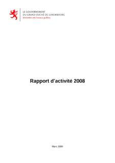 Rapport d’activité 2008, Rapport d'activité 2008 du ministère des Travaux publics