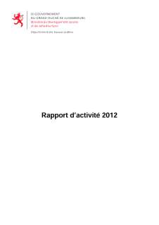 Rapport d'activité 2012, Rapport d'activité 2012 du Département des travaux publics