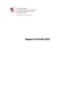 Rapport d'activité 2013 du Département des travaux publics