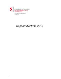 20170315 rapport d'activités 2016_version finale_TableMatieres, Rapport d'activité 2016 du Département de l'aménagement du territoire