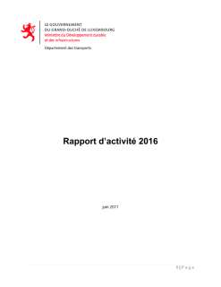 Rapport d'activité 2016 du Département des transports