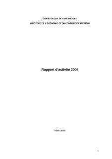 Rapport d'activité 2006 du ministère de l'Économie et du Commerce extérieur