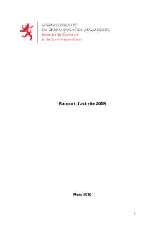 Rapport d'activité 2009 du ministère de l'Économie et du Commerce extérieur