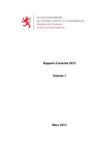 Rapport d'activité 2012 du ministère de l'Économie et du Commerce extérieur
