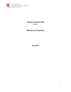 Rapport d'activité 2016 du ministère de l'Économie