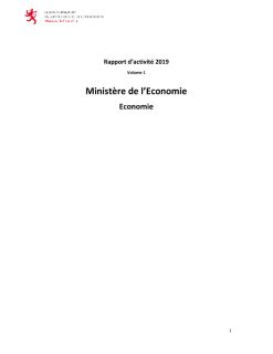 Rapport d'activité 2019 du ministère de l'Économie