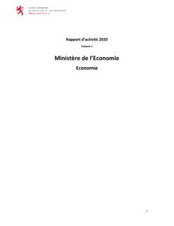 Rapport d'activité 2020 du ministère de l'Économie