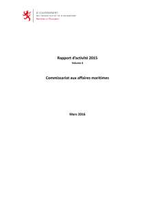 Rapport d'activité 2015 du Commissariat aux affaires maritimes