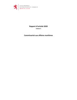 Rapport d'activité 2020 du Commissariat aux affaires maritimes