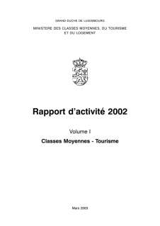 Rapport d'activité 2002 du Département classes moyennes