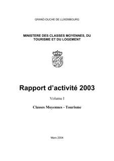 Rapport d'activité 2003 du Départements des classes moyennes