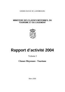 RAPPORT 2004.PDF, Rapport d'activité 2004 du Département des classes moyennes