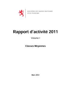 MCM RAPPORT ACTIVITE 2011, Rapport d'activité 2011 du Département des classes moyennes
