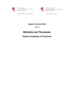 Rapport d'activité 2020 du Département des classes moyennes et du Département du tourisme