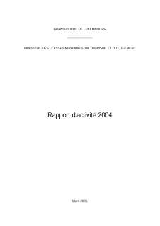 couverture _2_.PDF, Rapport d'activité 2004 du Département du tourisme