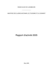 Microsoft Word - rapport 2005.doc, Rapport d'activité 2005 du Département du tourisme
