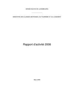 Rapport d'activité 2008 du Département du tourisme