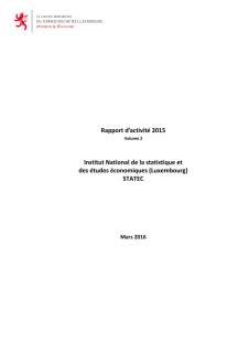 Rapport d'activité 2015 de l'Institut national de la statistique et des études économiques (STATEC)