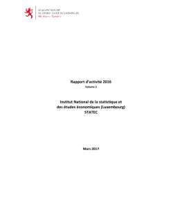 Rapport d'activité 2016 de l'Institut national de la statistique et des études économiques (STATEC)