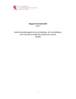 Rapport d'activité 2019 de l'Institut luxembourgeois de la normalisation, de l'accréditation, de la sécurité et qualité des produits et services (ILNAS)