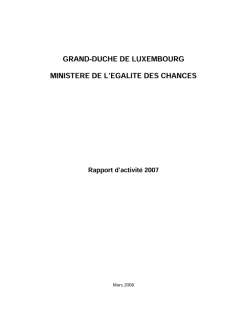 Rapport d'activité 2007 du ministère de l'Égalité des chances